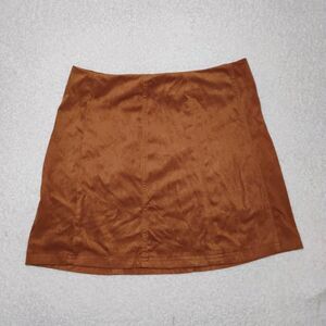 Faux Suede Brown Mini Skirt 60s/70s Casual Hippie Cowgirl Size Medium